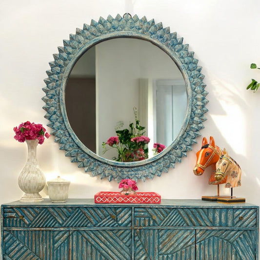 long mirror big wooden indian mirror large floor mirror rustic bathroom mirrors luxury wall vanity mirrors  jharokha mirror big mirror for wall antique wood mirrors vintage wood wall mirror farmhouse mirror full length wall mirror vintage floor mirror antique jharokha mirror entryway mirror carved Indian mirror rustic mirror frame vintage wall decor living room bedroom,vintage wall decor above bed,couch,around tv antique farmhouse bedroom wall decor, entryways "Hand-carved wooden round wall mirror featuring
