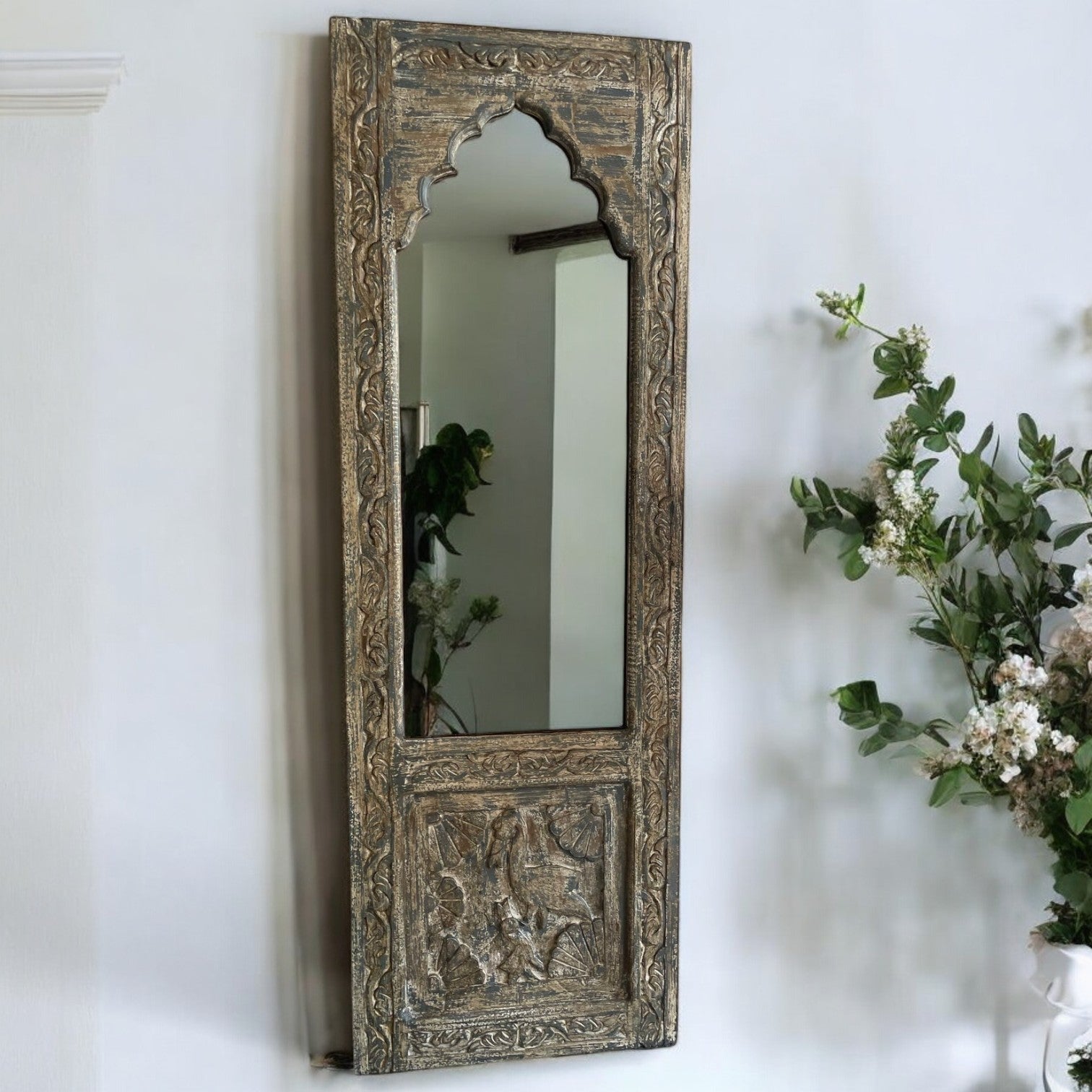 long mirror big wooden indian mirror large floor mirror rustic bathroom mirrors luxury wall vanity mirrors  jharokha mirror big mirror for wall antique wood mirrors vintage wood wall mirror farmhouse mirror full length wall mirror vintage floor mirror antique jharokha mirror entryway mirror carved Indian mirror rustic mirror frame vintage wall decor living room bedroom,vintage wall decor above bed,couch,around tv antique farmhouse bedroom wall decor, entryways Hand Carved Single Jharokha Vanity Mirror – La
