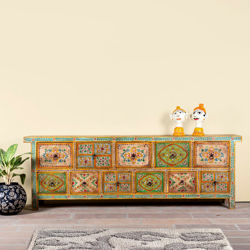 Hand-Painted Chest of Drawers – Mango Wood