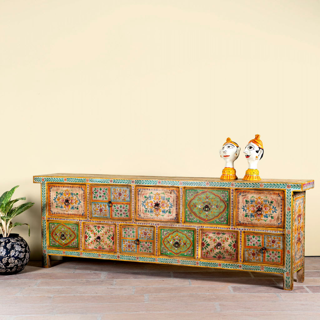 Hand-Painted Chest of Drawers – Mango Wood