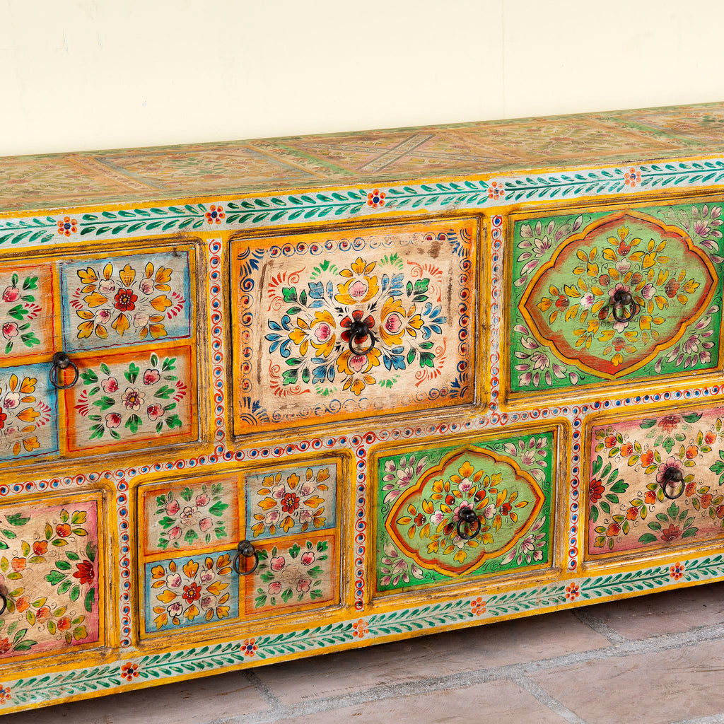 Hand-Painted Chest of Drawers – Mango Wood