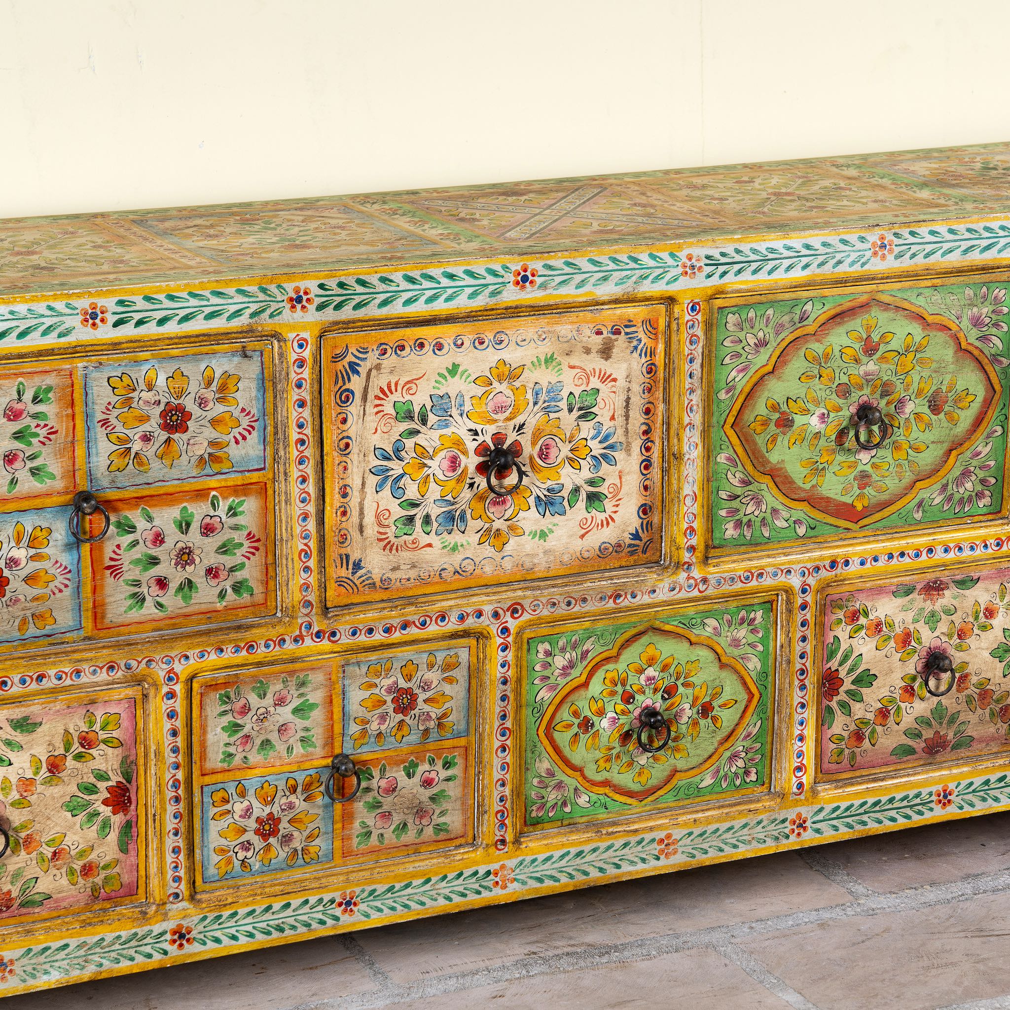 Hand-Painted Chest of Drawers – Mango Wood