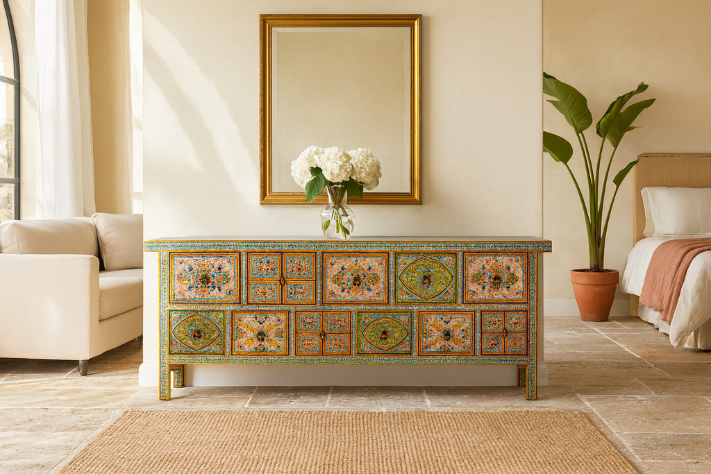 Hand-Painted Chest of Drawers – Mango Wood