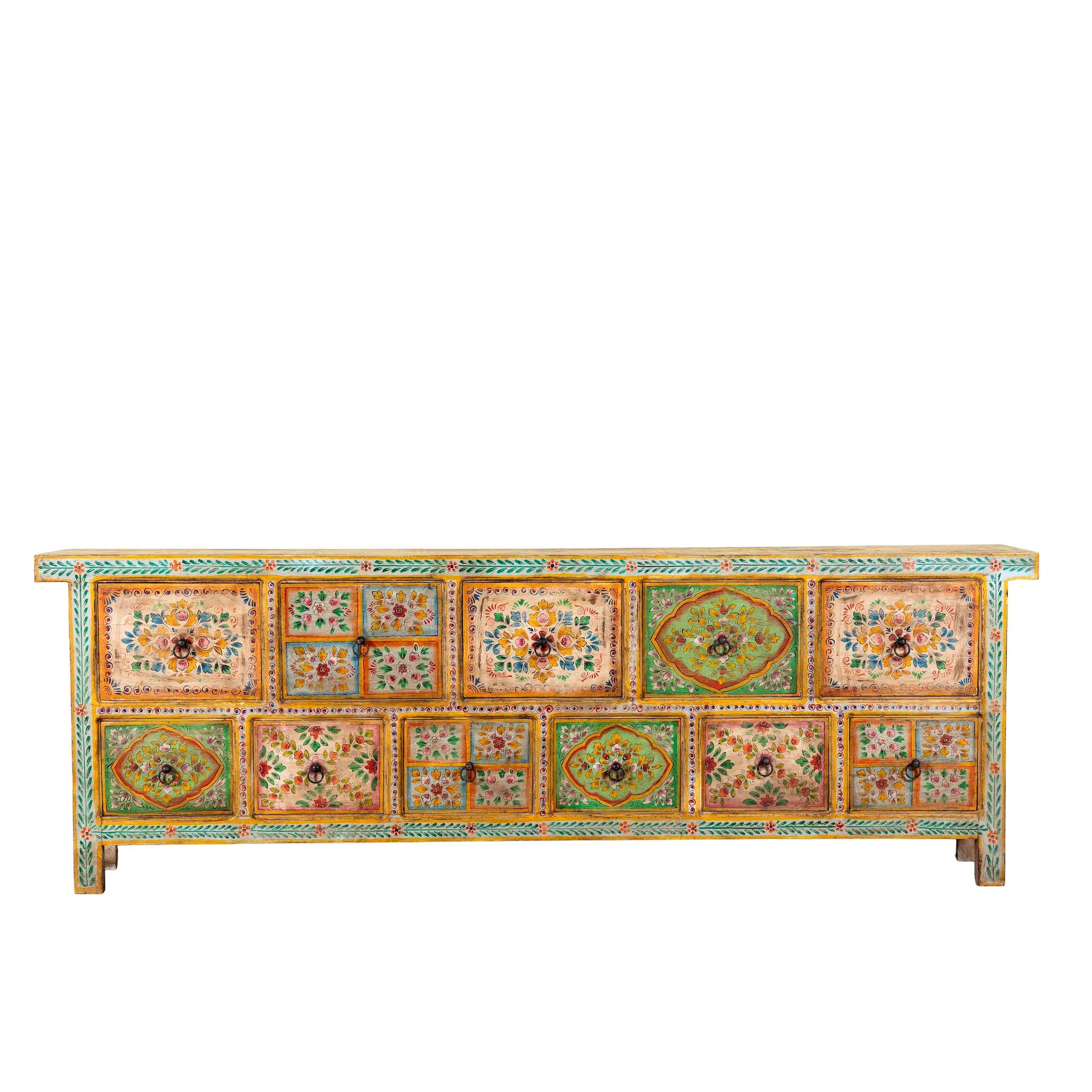 Hand-Painted Chest of Drawers – Mango Wood