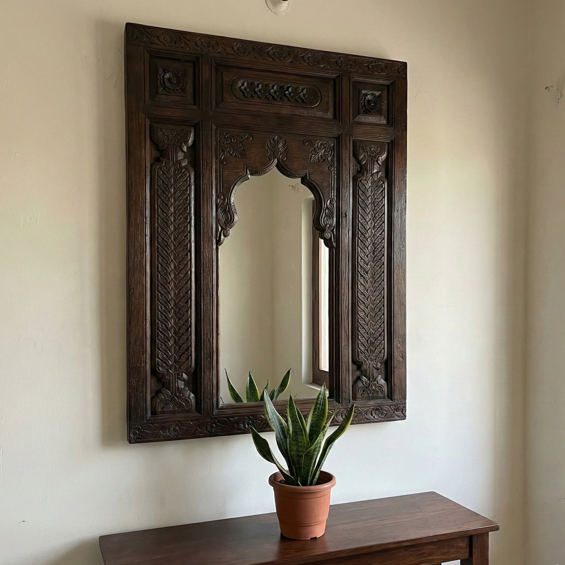 Jharokha mirror with antique wooden frame, vintage style    Mirror,
Bathroom Mirror,
Wall Mirror,
Vintage Mirror,
Vintage Home Decor,
Vintage Art,
Antique Interior,
Antique Furniture,Vintage Wall Decor | Wooden Carved Long Wooden Jharokha Indian Mirror Frame Antique Wall Decorwall decor,
wooden wall decor,
vintage wall decor,
antique home decor,
wall art,
large vintage mirror,
jharokha mirror,
vintage bathroom mirror,
vintage floor mirror,
oval wood mirror,
vintage mirror,
antique mirror frame,
carved mirro