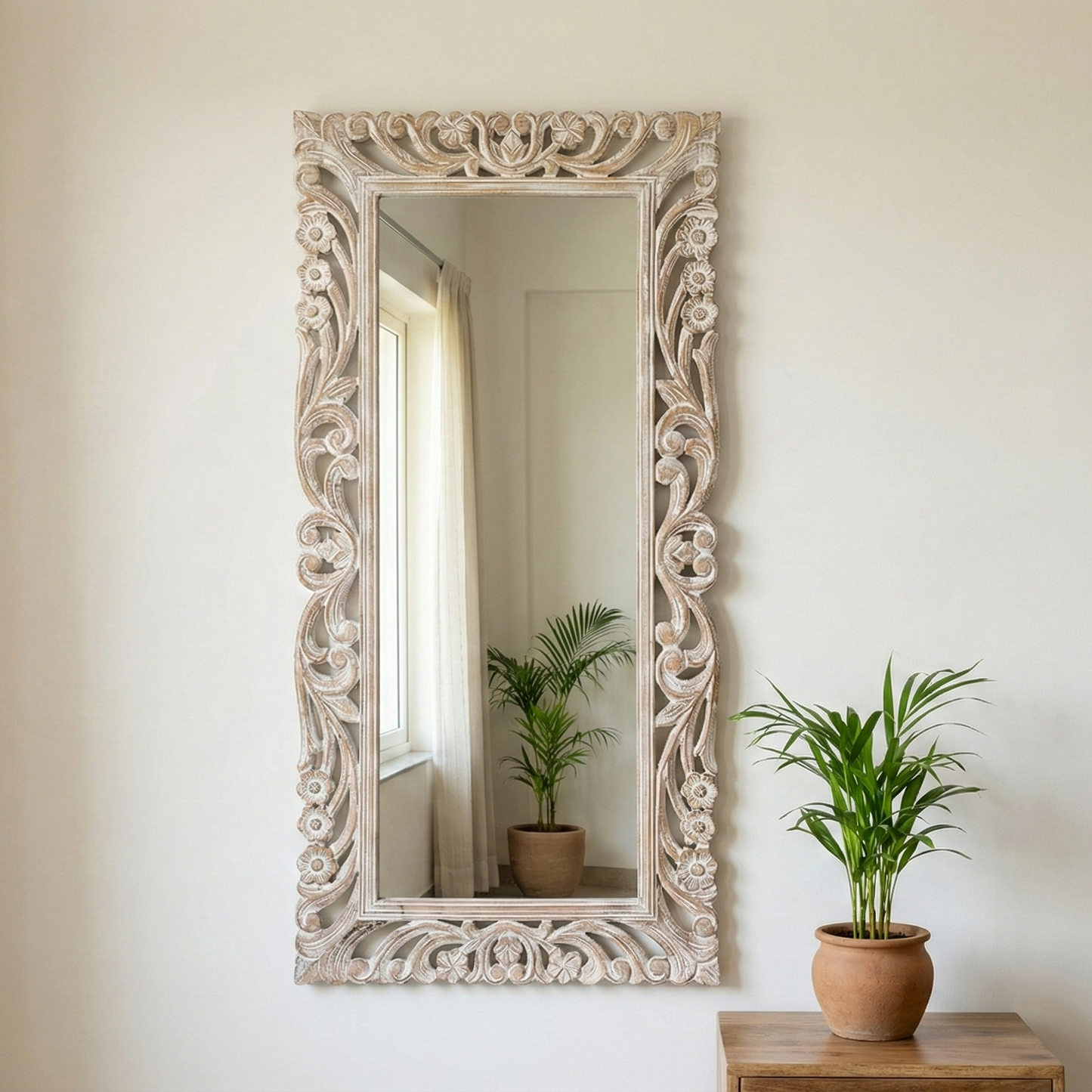 Jharokha mirror with antique wooden frame, vintage style    Mirror,
Bathroom Mirror,
Wall Mirror,
Vintage Mirror,
Vintage Home Decor,
Vintage Art,
Antique Interior,
Antique Furniture,Vintage Wall Decor | Wooden Carved Long Wooden Jharokha Indian Mirror Frame Antique Wall Decorwall decor,
wooden wall decor,
vintage wall decor,
antique home decor,
wall art,
large vintage mirror,
jharokha mirror,
vintage bathroom mirror,
vintage floor mirror,
oval wood mirror,
vintage mirror,
antique mirror frame,
carved mirro