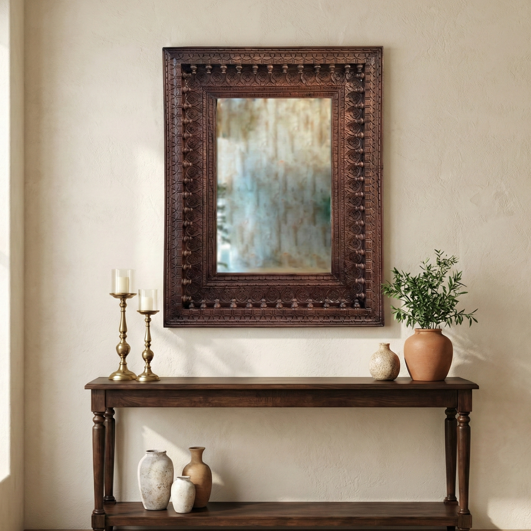 Jharokha mirror with antique wooden frame, vintage style    Mirror,
Bathroom Mirror,
Wall Mirror,
Vintage Mirror,
Vintage Home Decor,
Vintage Art,
Antique Interior,
Antique Furniture,Vintage Wall Decor | Wooden Carved Long Wooden Jharokha Indian Mirror Frame Antique Wall Decorwall decor,
wooden wall decor,
vintage wall decor,
antique home decor,
wall art,
large vintage mirror,
jharokha mirror,
vintage bathroom mirror,
vintage floor mirror,
oval wood mirror,
vintage mirror,
antique mirror frame,
carved mirro