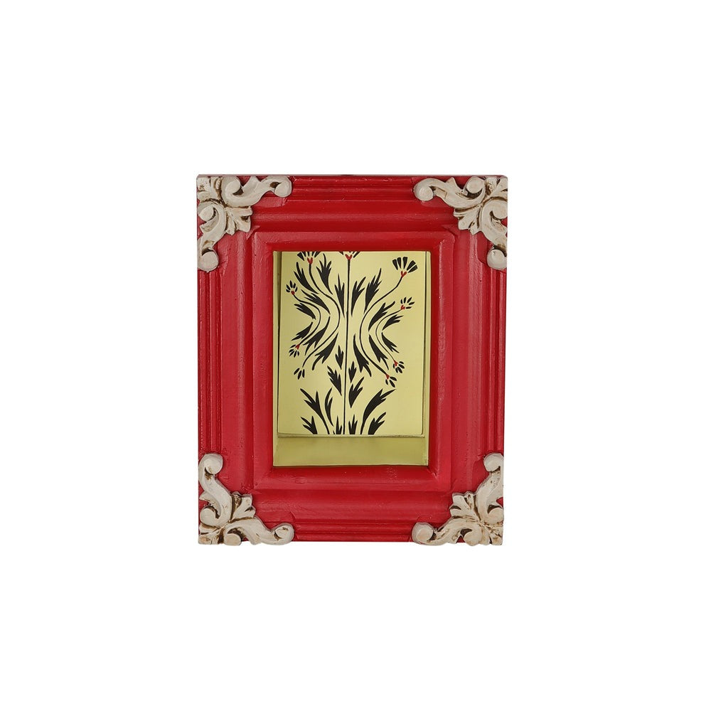 Handcrafted brass idol shelf with a wall-mounted structure, featuring antique-style carvings and a polished brass finish. This shelf blends functionality with artistic elegance, making it ideal for pooja rituals or enhancing your home’s wall decor.