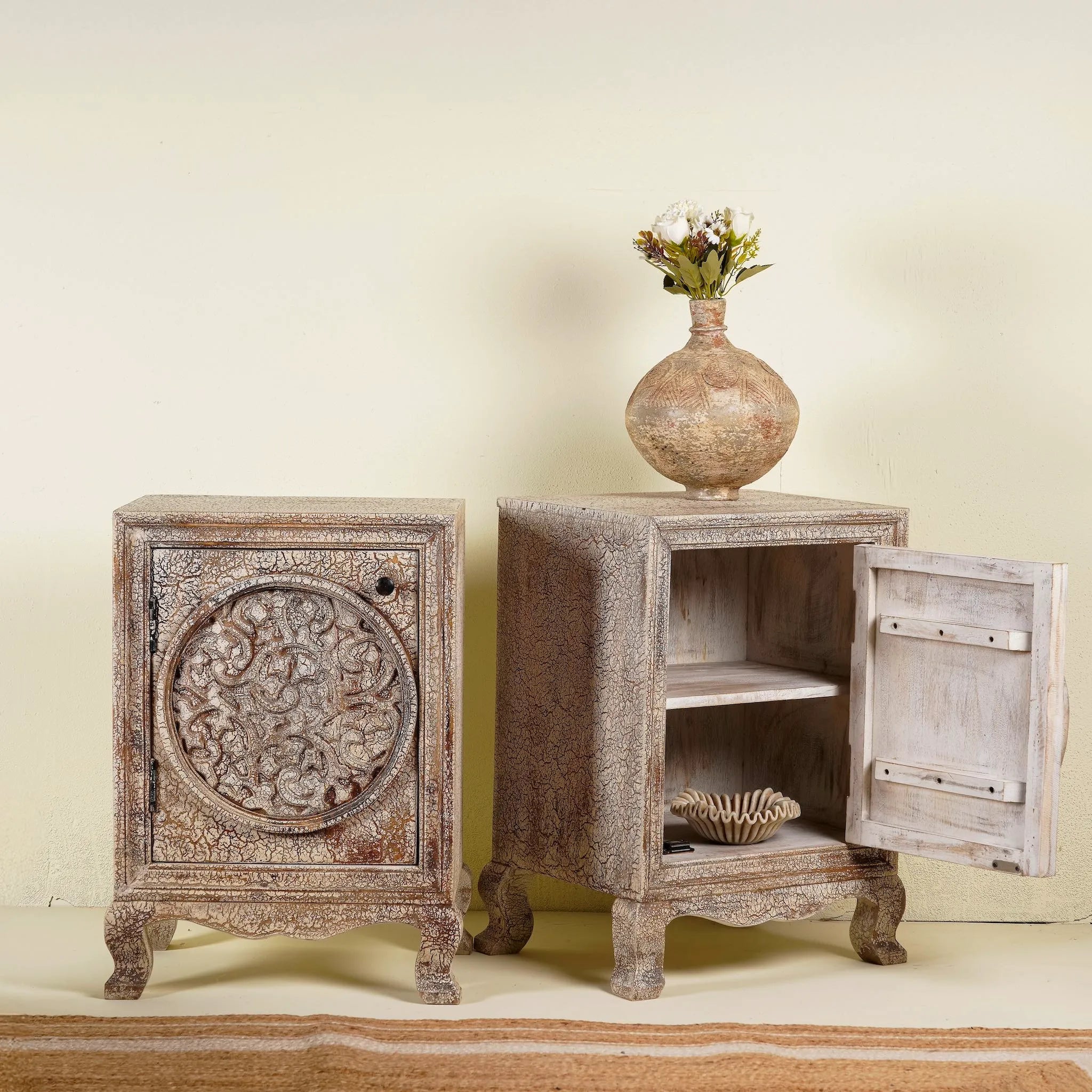 Aadira Carved Accent Cabinet - DOBRI ARTS AU