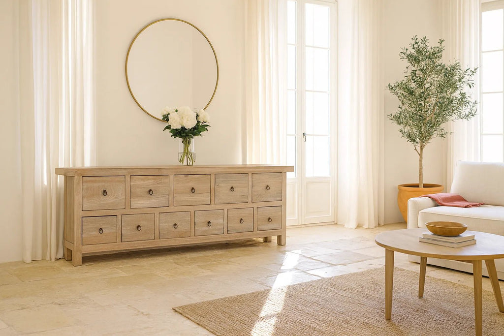 Aadya Ibiza Style Mango Wood Drawer Chest - DOBRI ARTS AU
