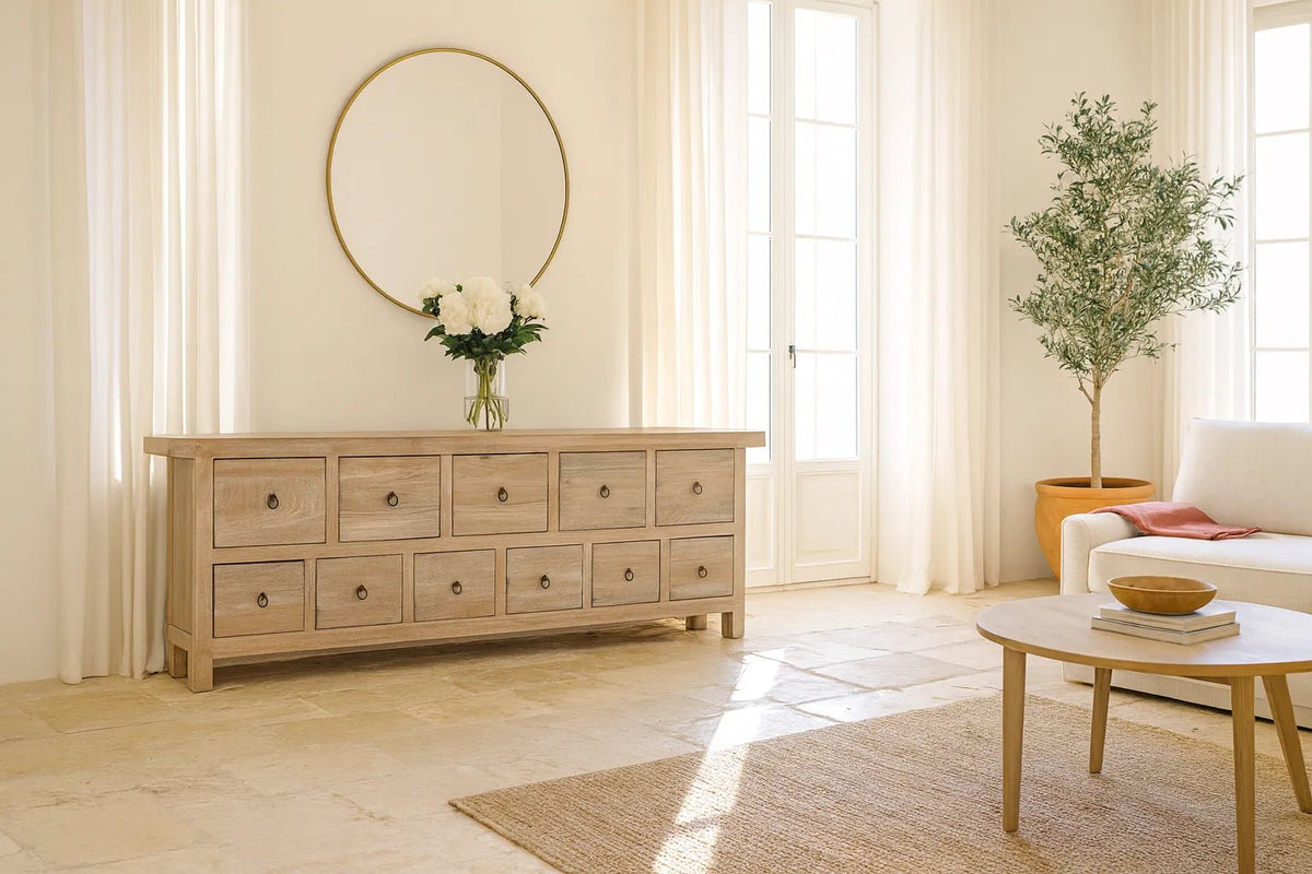 Aadya Ibiza Style Mango Wood Drawer Chest - DOBRI ARTS AU