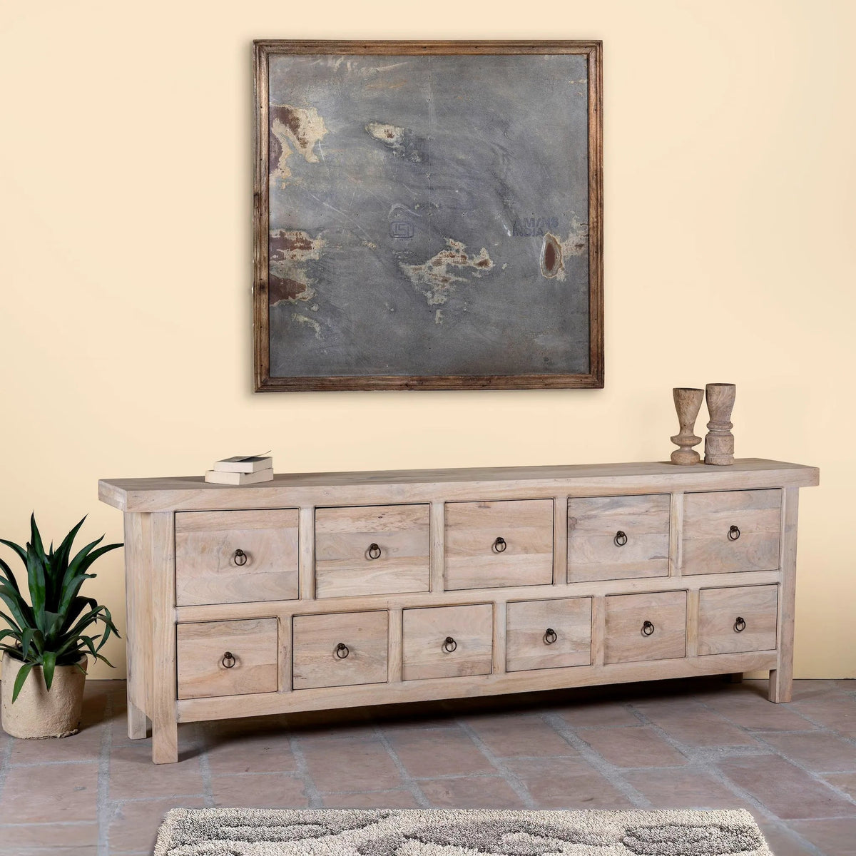 Aadya Ibiza Style Mango Wood Drawer Chest - DOBRI ARTS AU