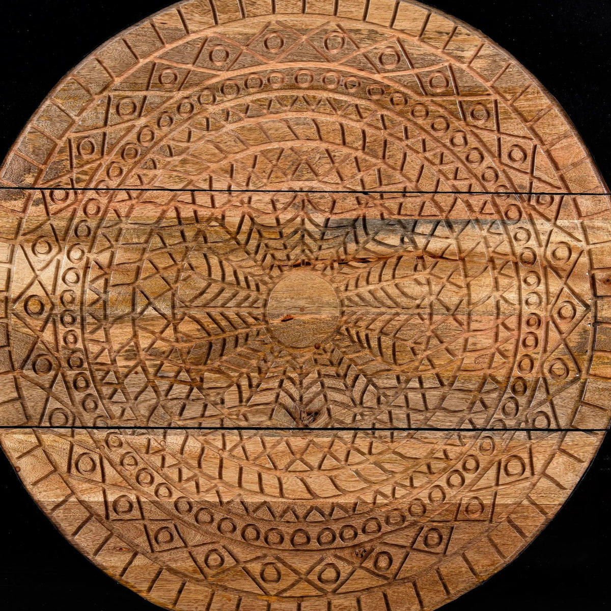 Aakav Black Mandala Carved Storage Cabinet - DOBRI ARTS AU