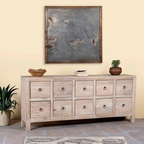 Aarohia Mango Wood Chest of 10 Drawers - DOBRI ARTS AU