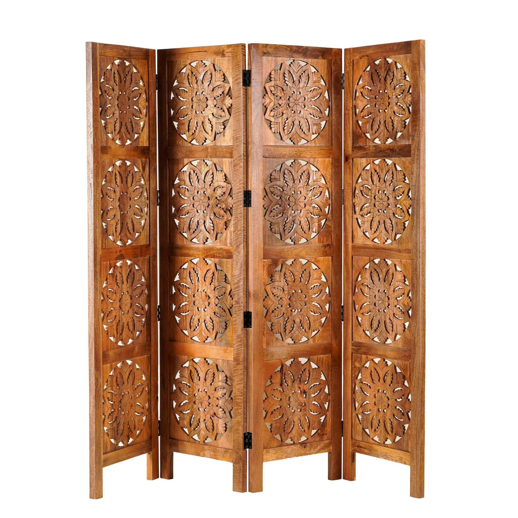 Aarunya Carved Wooden Room Divider - DOBRI ARTS AU