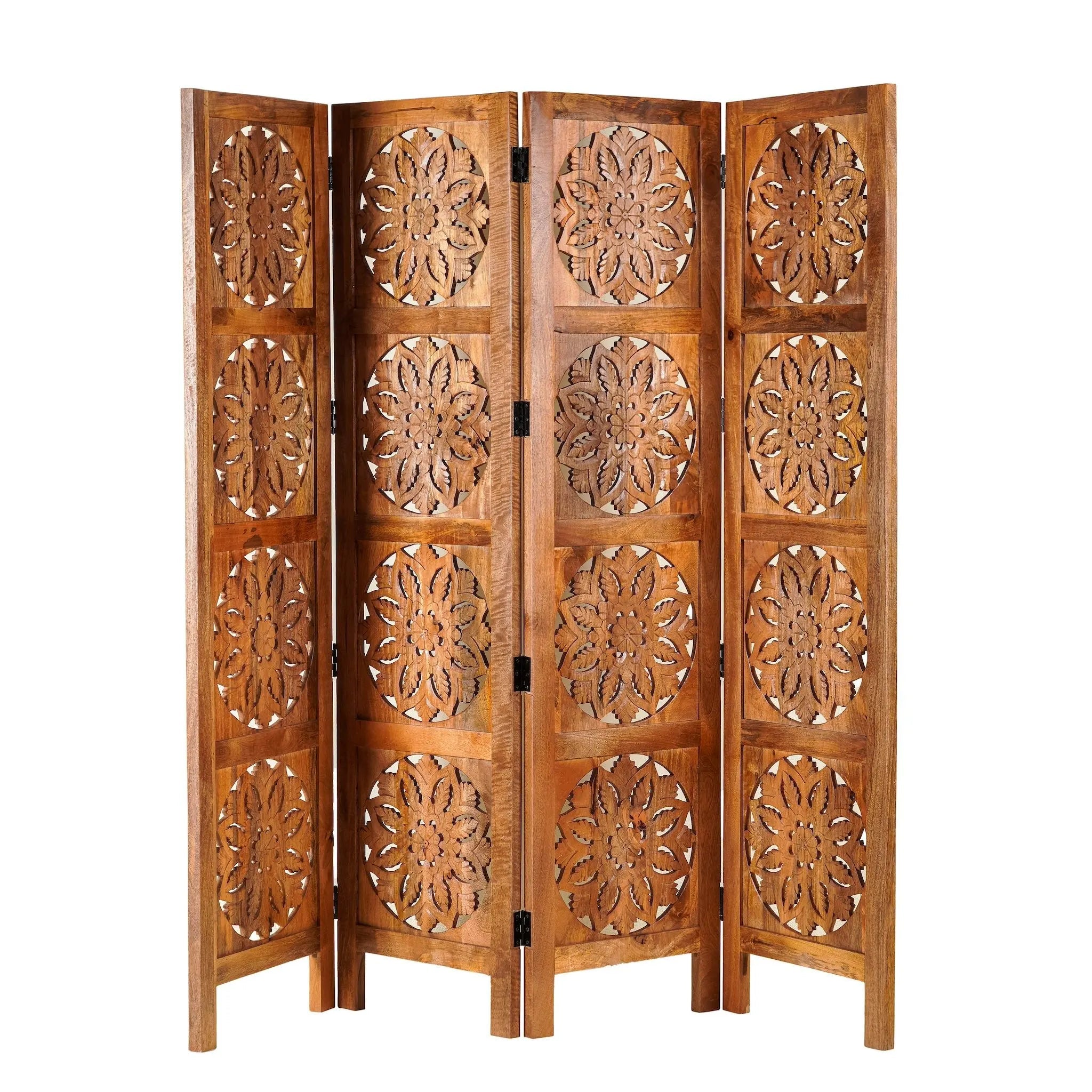 Aarunya Carved Wooden Room Divider - DOBRI ARTS AU