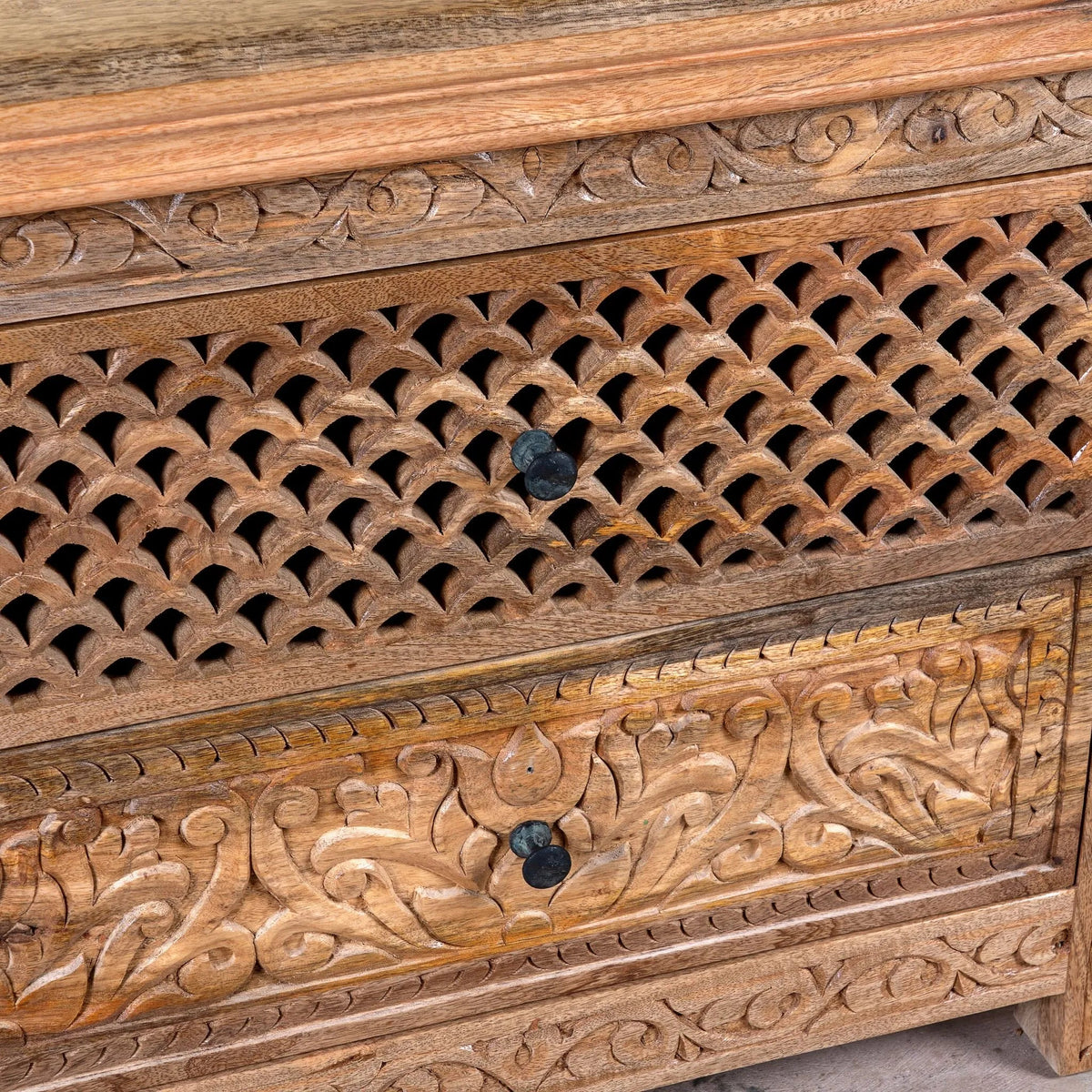 Aarunya Handcarved Bedside Cabinet - DOBRI ARTS AU