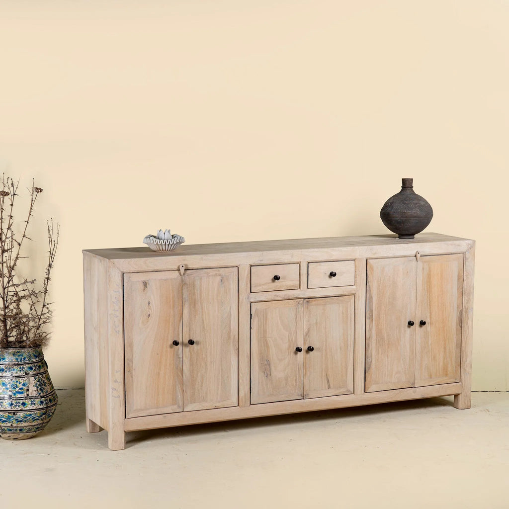 Abhinav Sandblasted Mango Wood Sideboard Cabinet - DOBRI ARTS AU