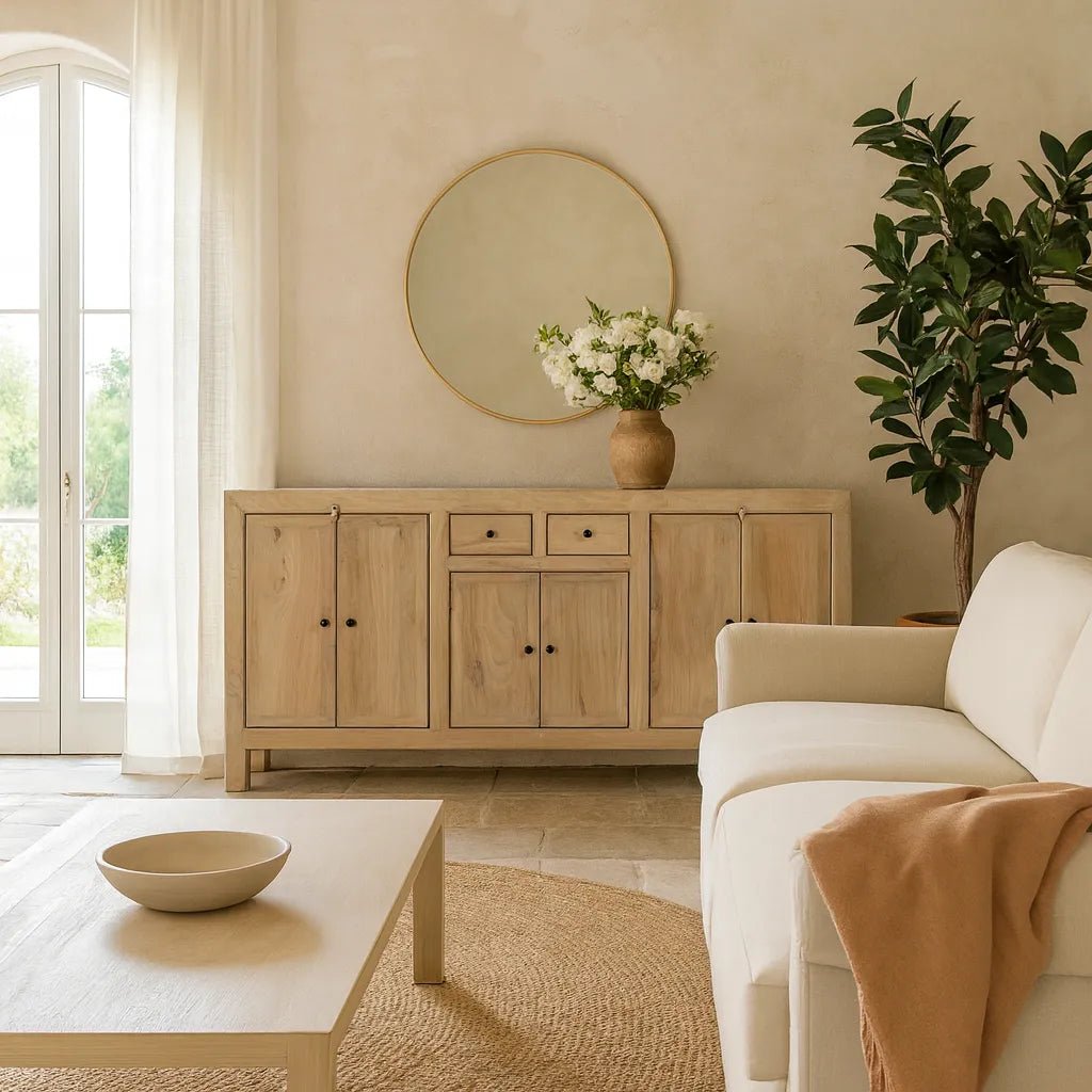 Abhinav Sandblasted Mango Wood Sideboard Cabinet - DOBRI ARTS AU