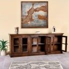 Adah Teak Wood Glass Door Sideboard Cabinet - DOBRI ARTS AU