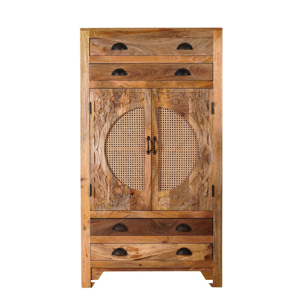 Agnayi Rattan Door Storage Cabinet - DOBRI ARTS AU