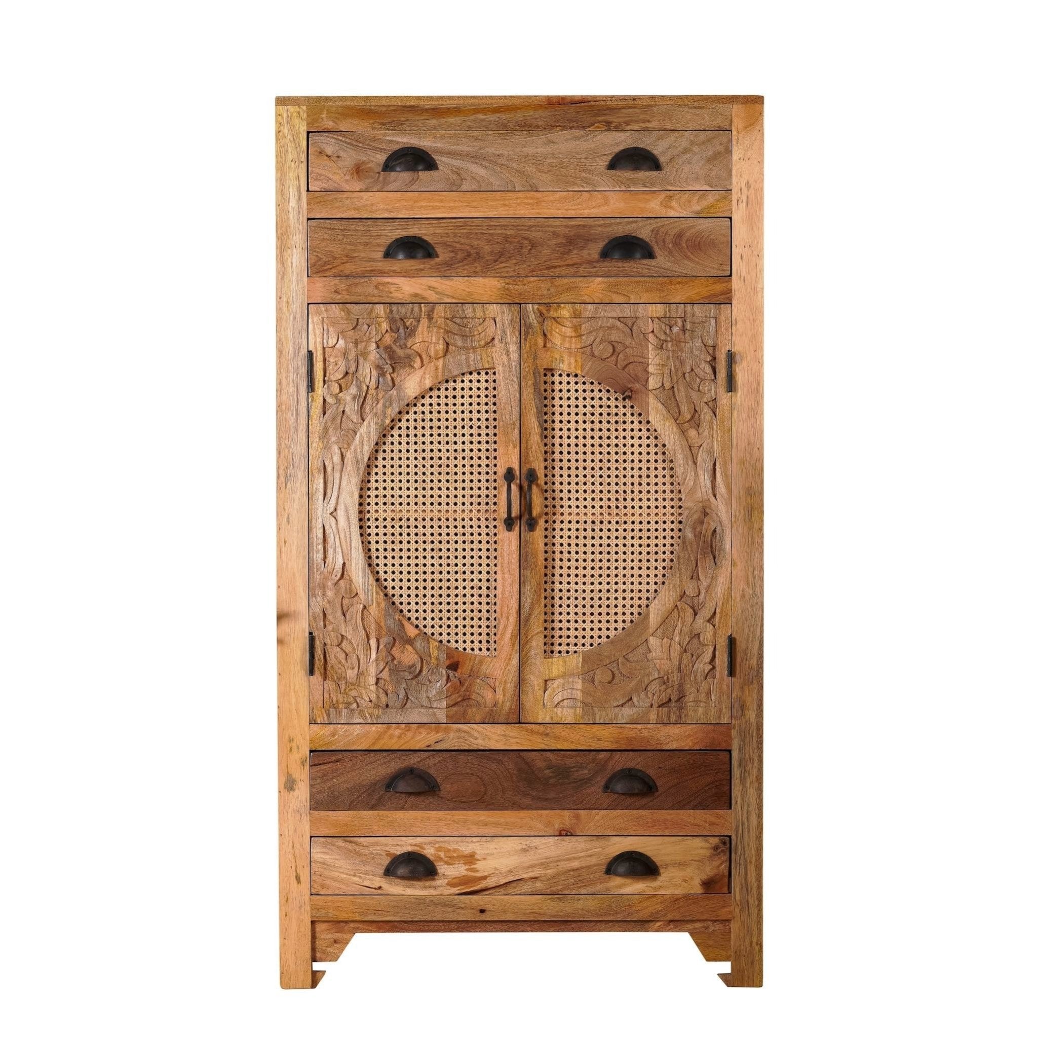Agnayi Rattan Door Storage Cabinet - DOBRI ARTS AU