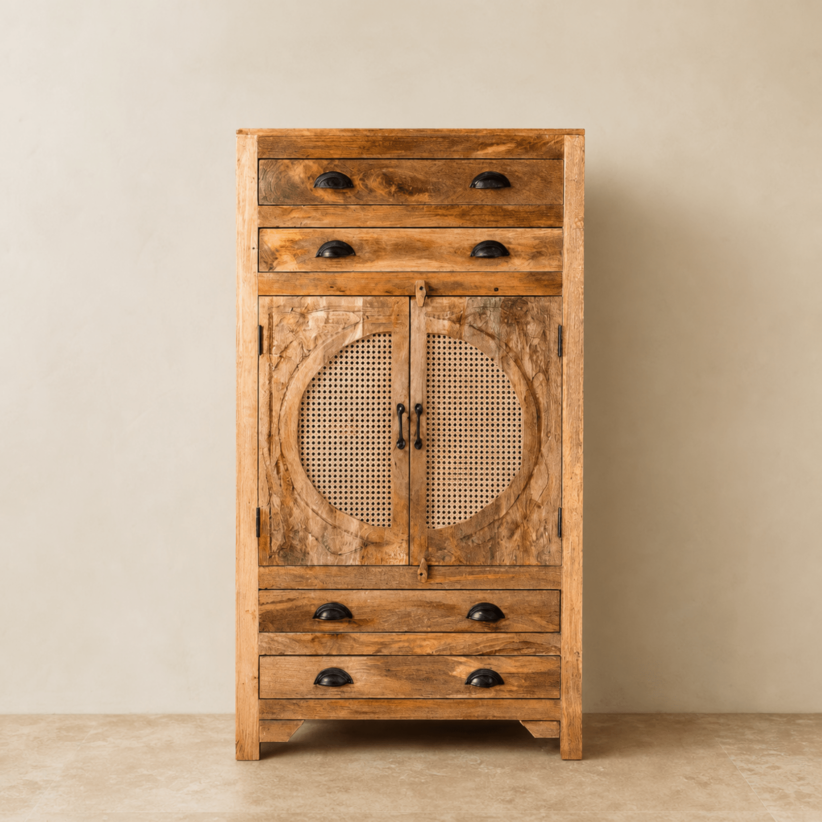 Agnayi Rattan Door Storage Cabinet - DOBRI ARTS AU