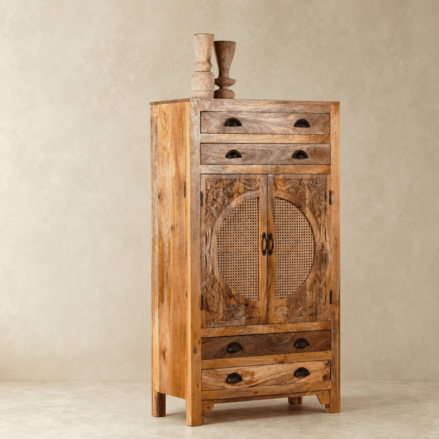 Agnayi Rattan Door Storage Cabinet - DOBRI ARTS AU