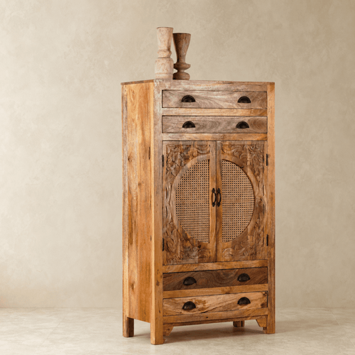 Agnayi Rattan Door Storage Cabinet - DOBRI ARTS AU