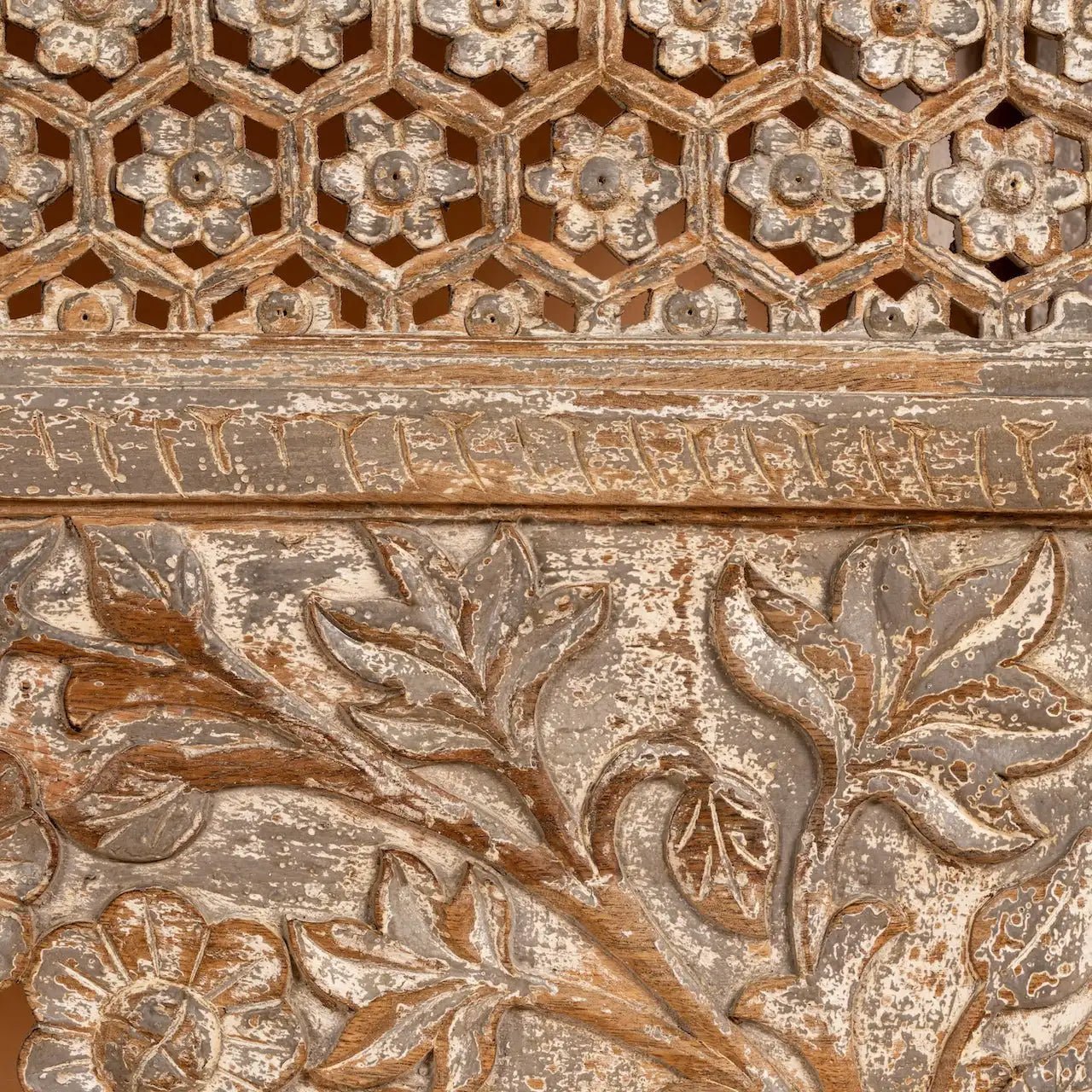 Akuti Hand-Carved Mango Wood Vintage Console - DOBRI ARTS AU