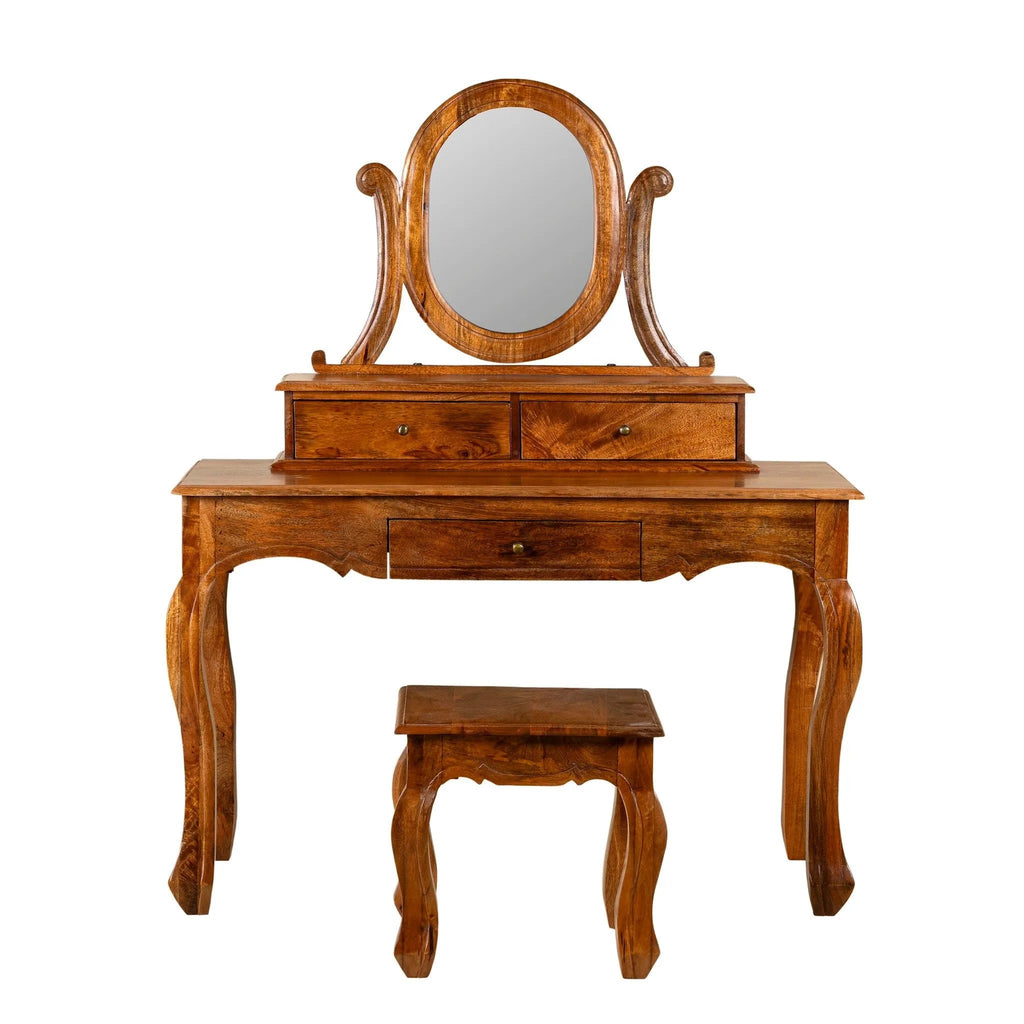 Amara Classic Wooden Vanity Set with Mirror & Stool - DOBRI ARTS AU