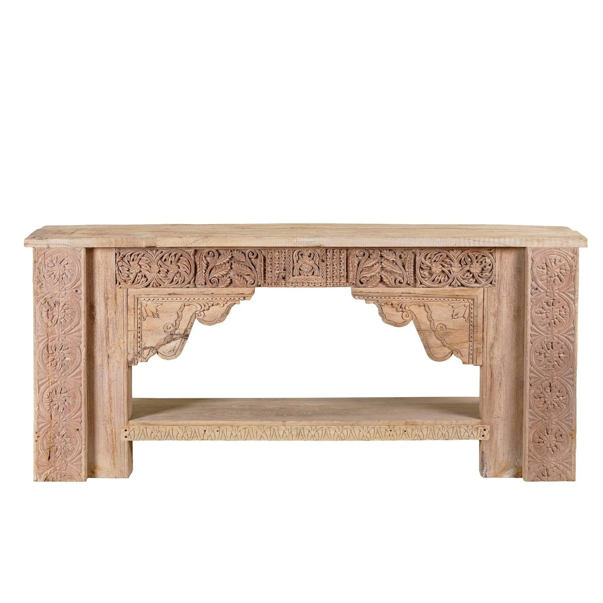 Amav Hand-Carved Vintage Teak Console - DOBRI ARTS AU