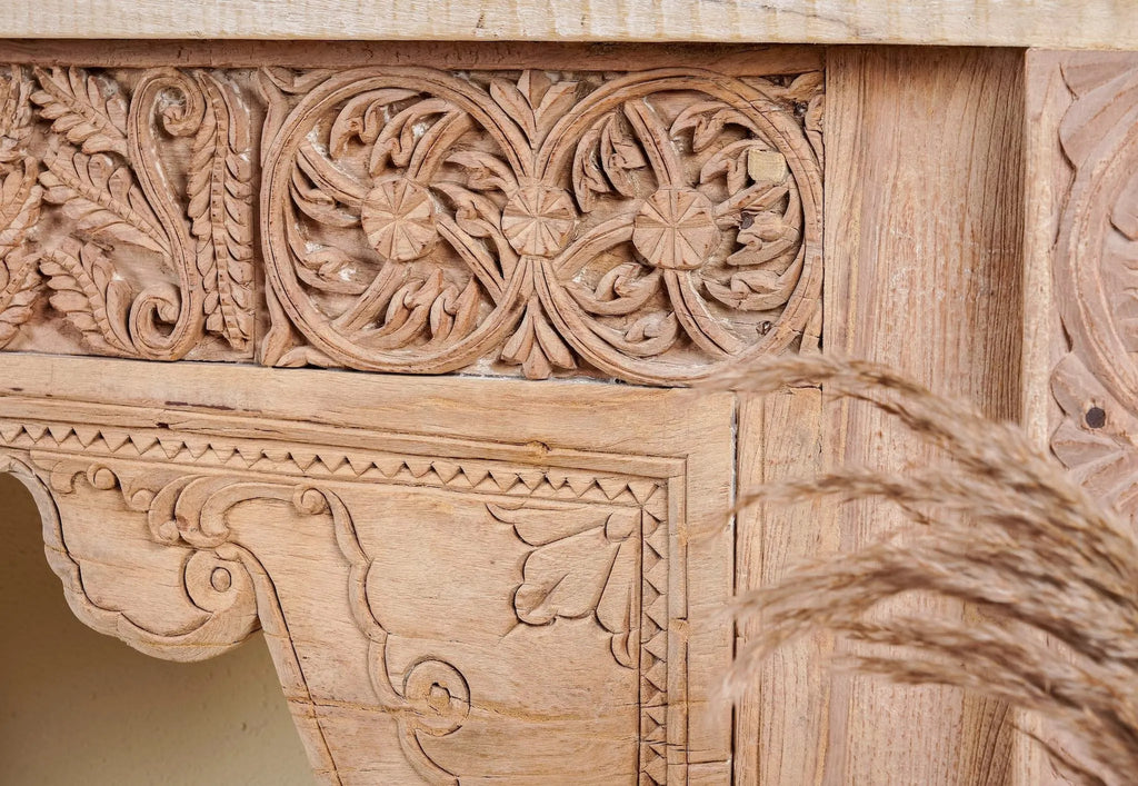 Amav Hand-Carved Vintage Teak Console - DOBRI ARTS AU