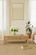Anaisha Solid Mango Wood Coffee Table with Drawers - DOBRI ARTS AU