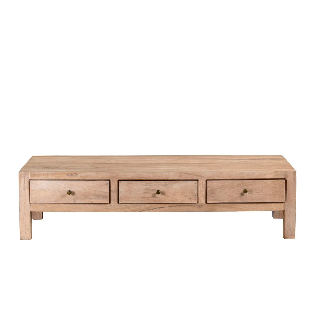 Anaisha Solid Mango Wood Coffee Table with Drawers - DOBRI ARTS AU
