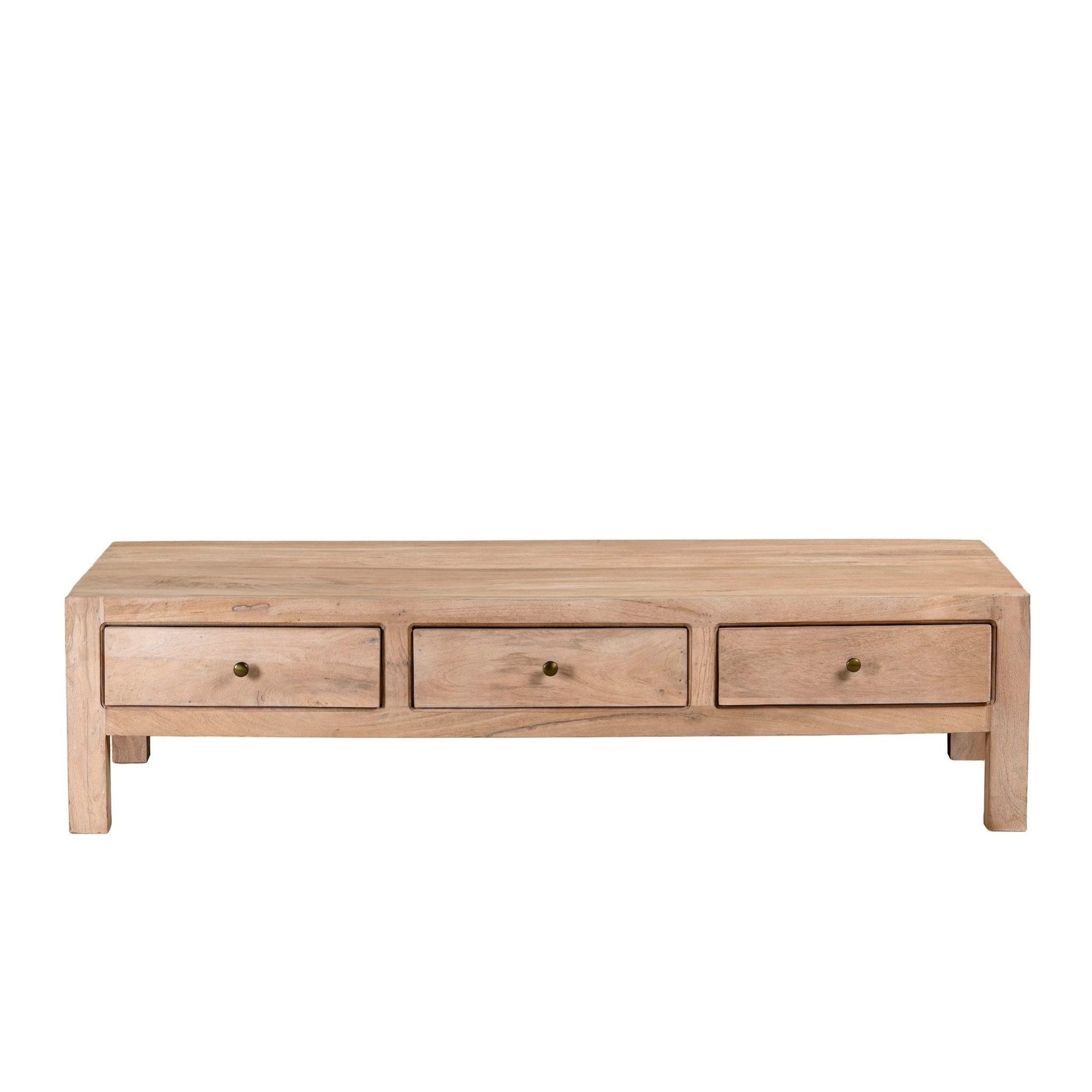 Anaisha Solid Mango Wood Coffee Table with Drawers - DOBRI ARTS AU