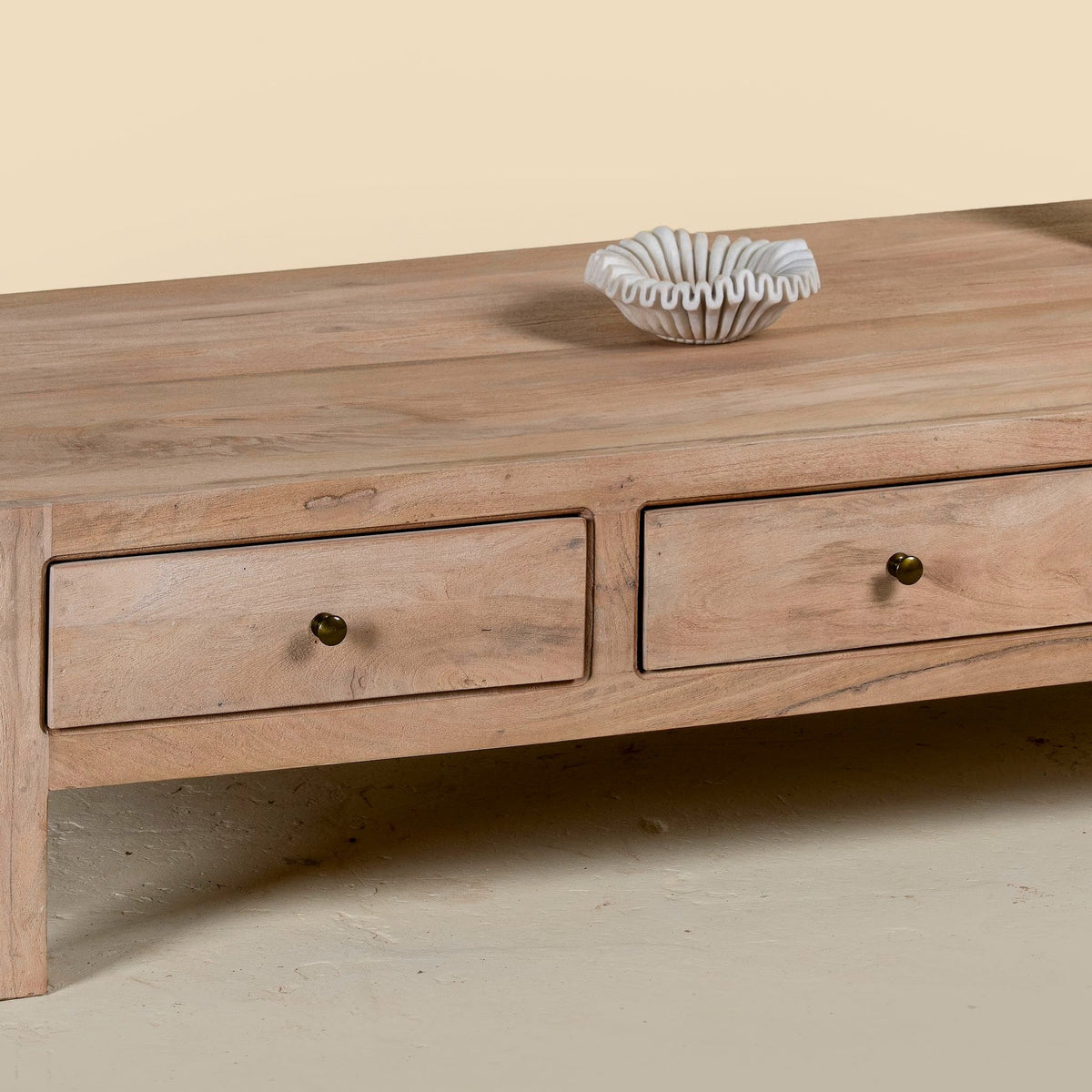Anaisha Solid Mango Wood Coffee Table with Drawers - DOBRI ARTS AU