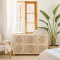 Angiras Hand-Carved Mediterranean Style Wooden Sideboard - DOBRI ARTS AU