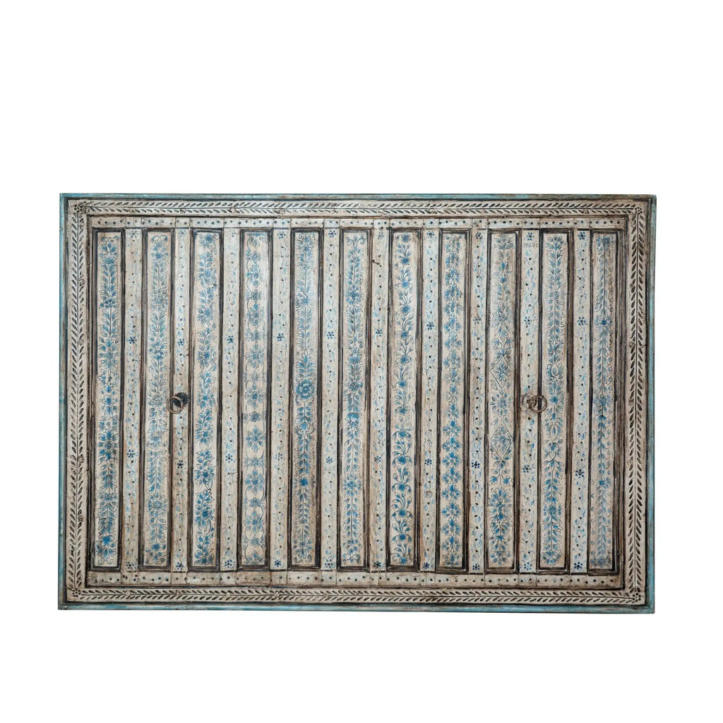 Anvaya Blue Floral Vintage Door Panel Headboard - DOBRI ARTS AU
