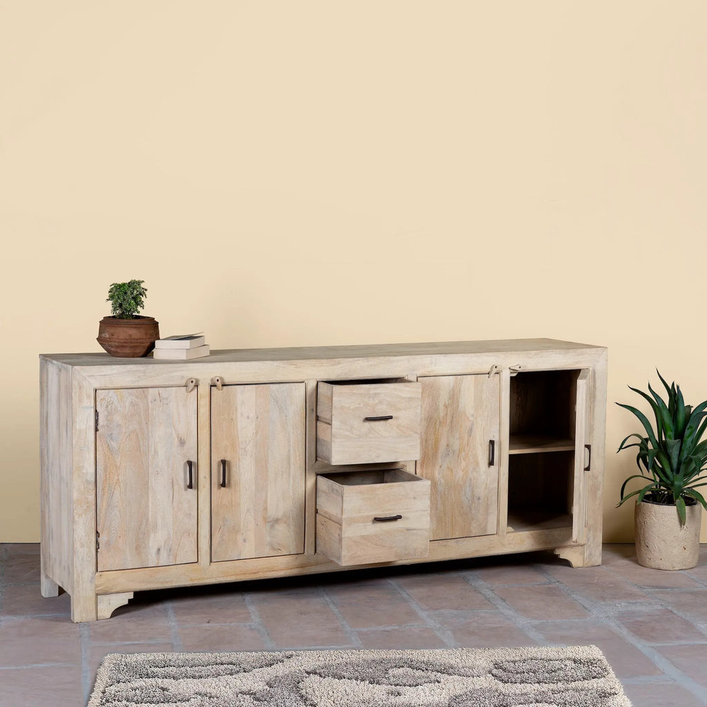 Anya Sandblasted Mango Wood Sideboard - DOBRI ARTS AU