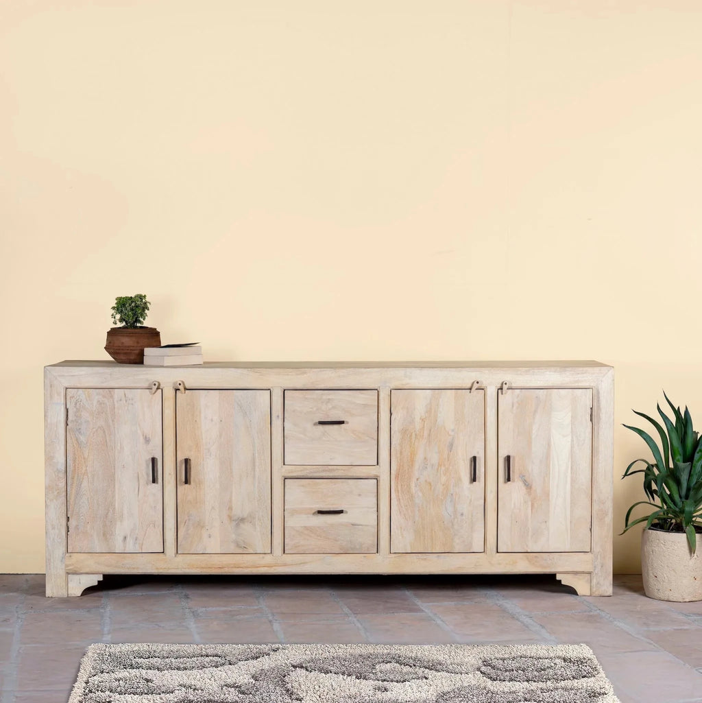 Anya Sandblasted Mango Wood Sideboard - DOBRI ARTS AU
