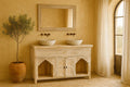 Arabica White Washed Carved Arch Console Cabinet - DOBRI ARTS AU