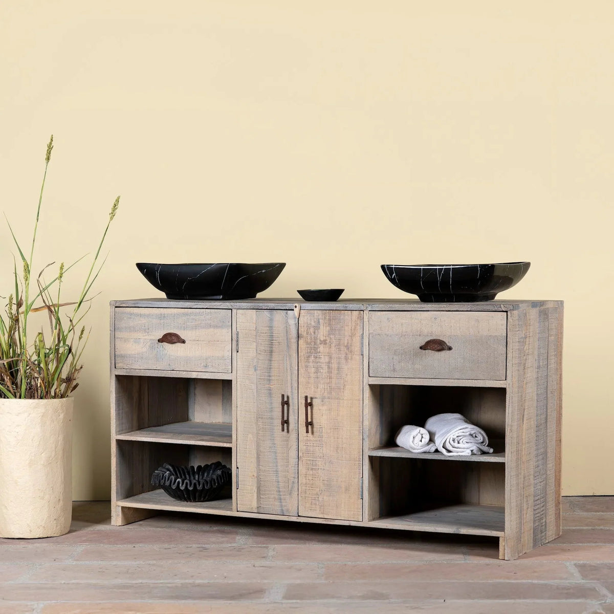 Aranya Rustic Wood Vanity Console - DOBRI ARTS AU