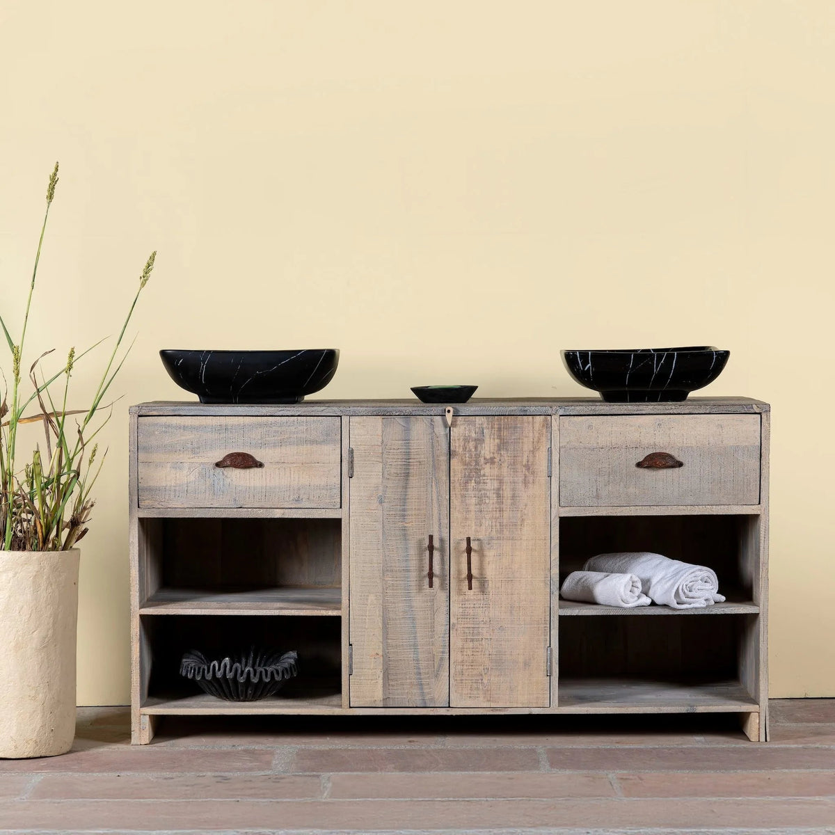 Aranya Rustic Wood Vanity Console - DOBRI ARTS AU