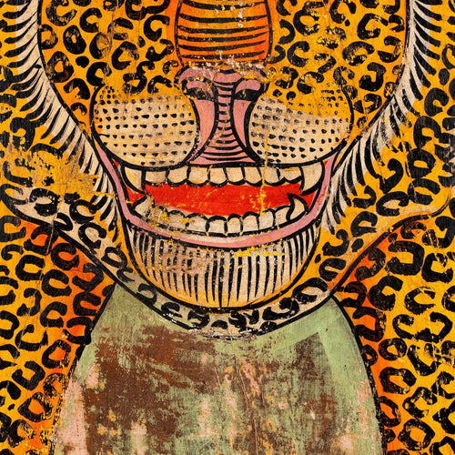 Ardra Hand-Painted Leopard Teak Wall Panel - DOBRI ARTS AU