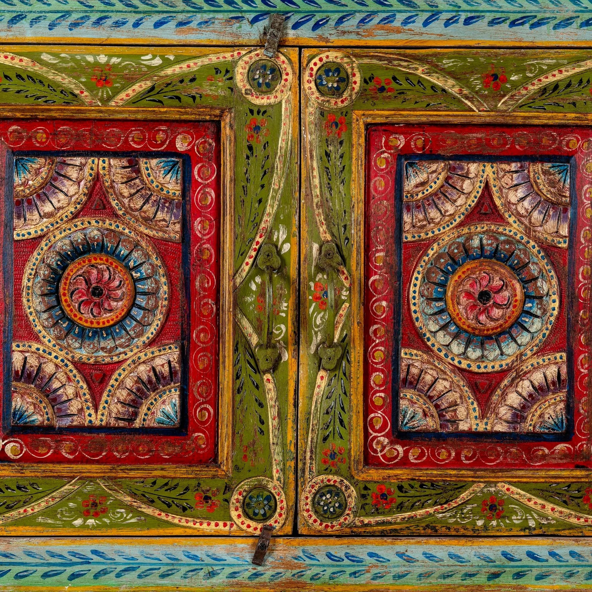 Arin Hand-Painted Folk Art Cabinet Console - DOBRI ARTS AU
