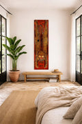 Arishta Red Vintage Leopard Wall Panel - DOBRI ARTS AU