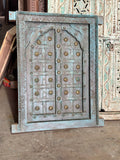 Aruna Hand-Carved Brass-Studded Wooden Door Panel - DOBRI ARTS AU