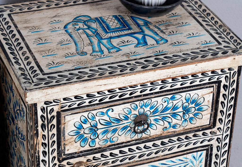 Ashvika Handpainted Bedside Cabinet Set - DOBRI ARTS AU