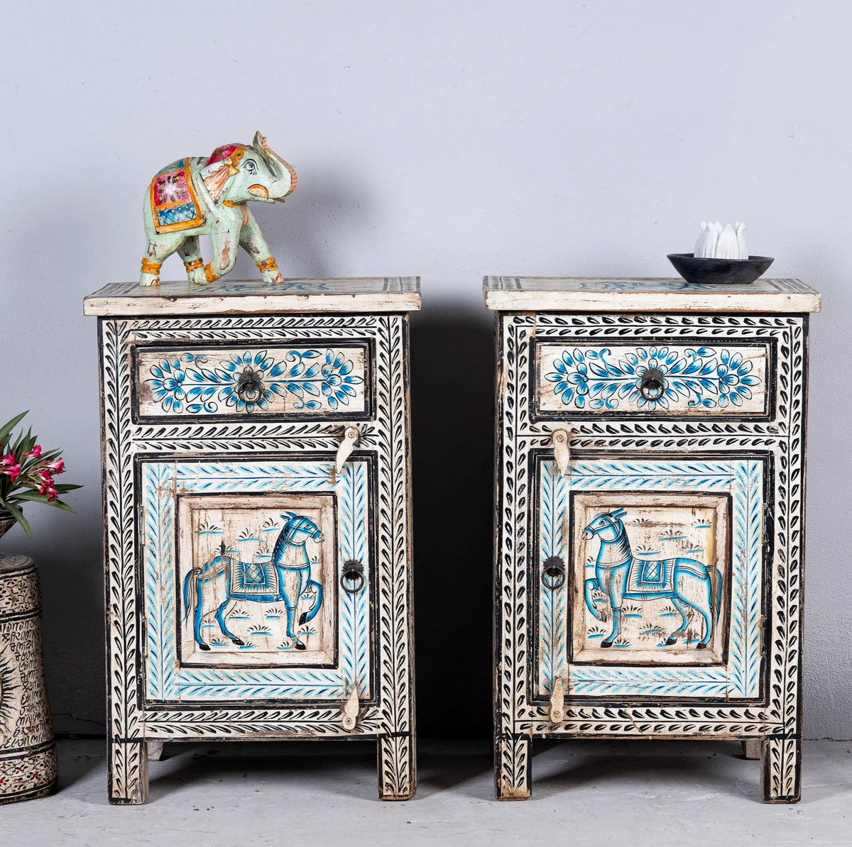 Ashvika Handpainted Bedside Cabinet Set - DOBRI ARTS AU